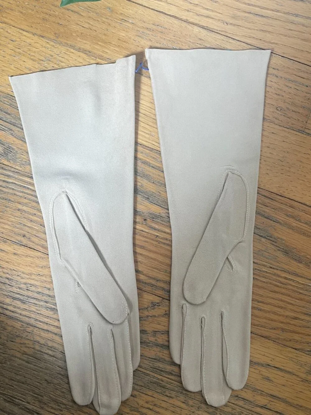 Vintage Kislav Gloves Suede Tan Size 6 11" NWT Made in France - Picture 5 of 11